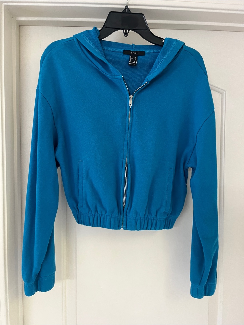 Forever 21 Teal Zip-Up Hoodie